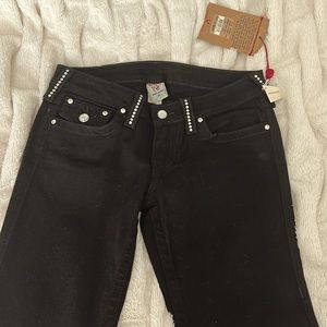 True Religion 29 Disco Diva Billy Black Diamond Bedazzled NWT